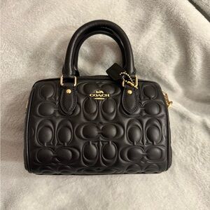 Coach Outlet Black Mini Rowan in Signature Leather